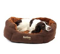 Large Fur Fleece Cushion Dog Bed in Faux Suede