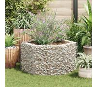 Large Gabion Raised Garden Bed Galvanised Steel Border Planter Silver