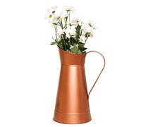 Large Galvanised Metal Flower Jug Vase Brushed Copper Finish Pitcher Jug