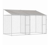 Large Galvanised Steel Dog Enclosure, Waterproof and Spacious - 4 x 2 m, Easy to Assemble with a Screwdriver, Great for Outdoors!