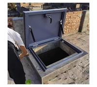 Large Galvanized Cellar Emergency Exit Lid 90° Opening, Aluminum Roof Access Hatch Lid for Manholes, Roof Openings, Manholes(55x55cm/21.65x21.65in)