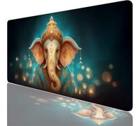 Large Gaming Mouse Mat 35.43 x 15.75 in, Mouse Pad with Stitched Edges, Green Mouse Mat with Non-Slip Rubber Base and Waterproof Surface, Comfortable Zen Mouse Pad for Laser/Optical Mice XF-186