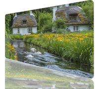 Large Gaming Mouse Mat 35.43 x 15.75 in, Mouse Pad with Stitched Edges, Green Mouse Mat with Non-Slip Rubber Base and Waterproof Surface, Comfortable Animal Mouse Pad for Laser/Optical Mice XF-152