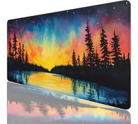 Large Gaming Mouse Mat 35.43 x 19.69 in,Mouse Pad with Stitched Edges,Colorful Mouse Mat with Non-Slip Rubber Base and Waterproof Surface,Comfortable Night Sky Mouse Pad for Laser/Optical Mice XF-280