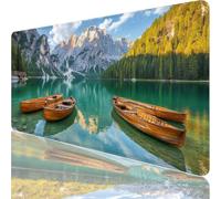 Large Gaming Mouse Mat 47.24 x 23.62 in, Mouse Pad with Stitched Edges, Green Mouse Mat with Non-Slip Rubber Base and Waterproof Surface, Comfortable Boat Mouse Pad for Laser/Optical Mice XF-292
