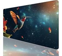 Large Gaming Mouse Mat 55.12 x 23.62 in, Mouse Pad with Stitched Edges, Green Mouse Mat with Non-Slip Rubber Base and Waterproof Surface, Comfortable Animal Mouse Pad for Laser/Optical Mice XF-224