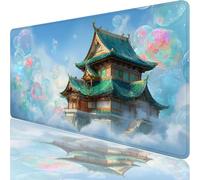 Large Gaming Mouse Mat 62.99 x 31.50 in,Mouse Pad with Stitched Edges,Green Mouse Mat with Non-Slip Rubber Base and Waterproof Surface,Comfortable Architecture Mouse Pad for Laser/Optical Mice XF-184