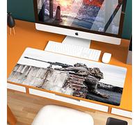 Large Gaming Mouse Mat, 80 x 40 cm Extended Large Size Mouse Pad,War,Army Sniper Warrior Targeting on Roof during the Operation Commando Ta,Non-slip Rubber base, Compatible with Laser and Optical Mice