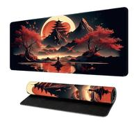 Large Gaming Mouse Mat 900x400 XXL Japanese Style Art Motif Water Resistant Mousepad Smooth Surface Anti Fray Stitched Edges Rubber Base for PC