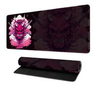 Large Gaming Mouse Mat 900x400 XXL Japanese Style Art Motif Water Resistant Mousepad Smooth Surface Anti Fray Stitched Edges Rubber Base for PC