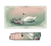 Large Gaming Mouse Mat Extended Gaming Mouse Pad XXL 1200 x 600 mm Long Desk Pad with Stitched Edges - Anti-Slip Rubber Base Waterproof Mousepad Office Desk Accessories for Men Gifts (Rose Swan) F-634