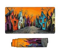 Large Gaming Mouse Mat Extended Gaming Mouse Pad XXL 500 x 250 mm Long Desk Pad with Stitched Edges - Anti-Slip Rubber Base Waterproof Mousepad Office Desk Accessories for Men (Colorful Cabin) F-71