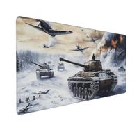 Large Gaming Mouse Mat, Extended Mouse Pad Smooth Surface Water Resist Keyboard, Precision and Speed, Anti-Slip Rubber Base Waterproof Cloth MousePads for Home Office 800x300x3mm Tank Aircraft J-4821