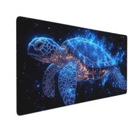 Large Gaming Mouse Mat, Extended Mouse Pad Smooth Surface Water Resist Keyboard, Precision and Speed, Anti-Slip Rubber Base Waterproof Cloth MousePads for Home Office 900x300x3mm Blue Turtle J-4486