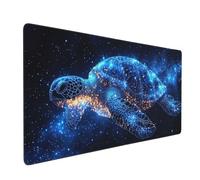 Large Gaming Mouse Mat, Extended Mouse Pad Smooth Surface Water Resist Keyboard, Precision and Speed, Anti-Slip Rubber Base Waterproof Cloth MousePads for Home Office 1200x600x3mm Blue Turtle J-2842