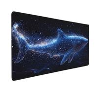 Large Gaming Mouse Mat, Extended Mouse Pad Smooth Surface Water Resist Keyboard, Precision and Speed, Anti-Slip Rubber Base Waterproof Cloth MousePads for Home Office 1000x400x3mm Blue Whale J-4532