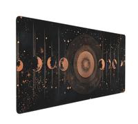 Large Gaming Mouse Mat, Extended Mouse Pad Soft Smooth Surface Water Resist Keyboard, Precision and Speed, Anti-Slip Rubber Base Waterproof Cloth MousePads for Home Office 700x300x3mm Moon Sun J-3336