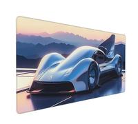 Large Gaming Mouse Mat,Extra Mouse Pad Smooth Surface Water Resist Keyboard,Precision and Speed,Anti-Slip Rubber Base Waterproof Cloth MousePads for Home Office 1000x500x3mm Silver Sports Car J-7810