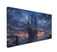 Large Gaming Mouse Mat,Extra Mouse Pad Smooth Surface Water Resist Keyboard,Precision Speed,Anti-Slip Rubber Base Waterproof Cloth MousePads for Home Office 500x300x3mm Sailing Boat On The Sea J-6120