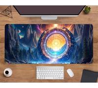 Large Gaming Mouse Mat Fantasy Rock Ring 700x400x2mm, XL Extended Mouse Pad with Stitched Edges, Non-Slip Desk Mat for Office, Home, PC, Laptop