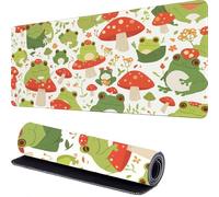 Large Gaming Mouse Pad 1000 x 500 x 3mm Frog Extended Mouse Mat, Mushroom Desk Mat, Mousepad Keyboard Mats for Desk, Mousemat with Non-Slip Base and Stitched Edge, for PC, Laptop, Keyboard r-508