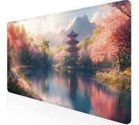 Large Gaming Mouse Pad 1000 x 500 x 3MM Japan Landscape Mouse Mat, Gaming Keyboard Mousepad, Office Accessories with Non-Slip Rubber Base and Stitched Edges for Laptop, Office, Gifts for Men -z1c0942
