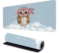 Large Gaming Mouse Pad 1000 x 500 x 3mm Owl Extended Mouse Mat, Snowflake Desk Mat, Mousepad Keyboard Mats for Desk, Mousemat with Non-Slip Base and Stitched Edge, for PC, Laptop, Keyboard r-439