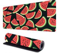 Large Gaming Mouse Pad 1000 x 500 x 3mm Watermelon Extended Mouse Mat, Red Desk Mat, Mousepad Keyboard Mats for Desk, Mousemat with Non-Slip Base and Stitched Edge, for PC, Laptop, Keyboard r-610