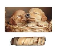Large Gaming Mouse Pad 1000x400 mm XL Extended Mousepad, Cute Dog Mouse Mat, Water Proof Computer Keyboard Full Desk Mat, with Non-Slip Base and Stitched Edge Big Desk Pad for Home/Gaming/Office P8846