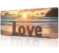 Large Gaming Mouse Pad 1000x500mm, Beach Mouse Mat with Stitched Edge, Waterproof Non-Slip Rubber Base Mousepad, Improved Precision Control and Speed, Desk Mat Large for Office & Home (Sunset) M1-51