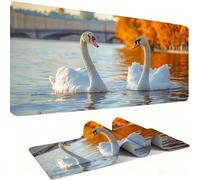 Large Gaming Mouse Pad (1200 x 600 x 3 mm) XXL Extended Desk Mat, swan lac Mouse Mat, Gaming Keyboard Mousepad, Smooth Surface,Big Desk Pad with Non-Slip Base and Stitched Edge Office/Gaming. w0w-57