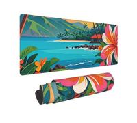 Large Gaming Mouse Pad 12x31.5in, Extended XXL Mouse Mat with Stitched Edges Non-Slip Long Desk Pad Hello Hawaii Desk Mat for Keyboard Home Office Gaming Work