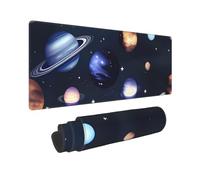 Large Gaming Mouse Pad 12x31.5in, Extended XXL Mouse Mat with Stitched Edges Non-Slip Long Desk Pad Planets Stars and Milky Way Galaxy Desk Mat for Keyboard Home Office Gaming Work
