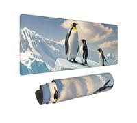 Large Gaming Mouse Pad 12x31.5in, Extended XXL Mouse Mat with Stitched Edges Non-Slip Long Desk Pad Penguins On The Iceberg Desk Mat for Keyboard Home Office Gaming Work