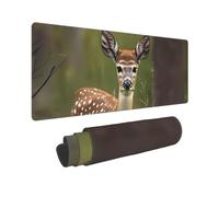 Large Gaming Mouse Pad 12x31.5in, Extended XXL Mouse Mat with Stitched Edges Non-Slip Long Desk Pad Whitetail Deer Fawn in Wilderness Stag Desk Mat for Keyboard Home Office Gaming Work