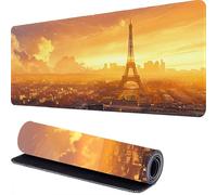 Large Gaming Mouse Pad 1400 x 600 x 3mm Sunset Extended Mouse Mat, Iron Tower Desk Mat, Mousepad Keyboard Mats for Desk, Mousemat with Non-Slip Base and Stitched Edge, for PC, Laptop, Keyboard r-386