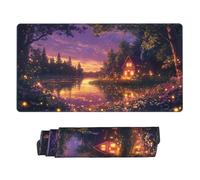 Large Gaming Mouse Pad 1400x700 mm XL Extended Mousepad, House Tree Mouse Mat, Water Proof Computer Keyboard Full Desk Mat, with Non-Slip Base and Stitched Edge Big Desk Pad for Gaming/Office P8319