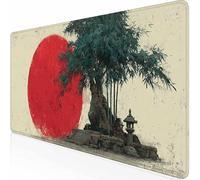 Large Gaming Mouse Pad 1500 x 800 x 3MM Red Full Moon Mouse Mat, Gaming Keyboard Mousepad, Office Accessories with Non-Slip Rubber Base and Stitched Edges for Laptop, Office, Gifts for Men -z1c0923
