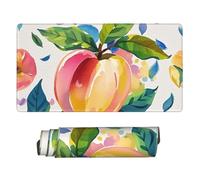 Large Gaming Mouse Pad 16x31.5in, Extended XXL Mouse Mat with Stitched Edges Non-Slip Long Desk Pad Colorful Peach Watercolor Desk Mat for Keyboard Home Office Gaming Work