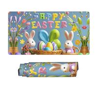 Large Gaming Mouse Pad 16x31.5in, Extended XXL Mouse Mat with Stitched Edges Non-Slip Long Desk Pad Happy Easter Desk Mat for Keyboard Home Office Gaming Work