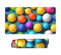 Large Gaming Mouse Pad 16x31.5in, Extended XXL Mouse Mat with Stitched Edges Non-Slip Long Desk Pad Pickleball Balls Colors Desk Mat for Keyboard Home Office Gaming Work