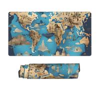 Large Gaming Mouse Pad 16x31.5in, Extended XXL Mouse Mat with Stitched Edges Non-Slip Long Desk Pad World Geography Map Desk Mat for Keyboard Home Office Gaming Work