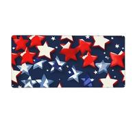 Large Gaming Mouse Pad 16x35.5in, Extended XXL Mouse Mat with Stitched Edges Non-Slip Long Desk Pad Patriotic Stars Strips Independence Day Desk Mat for Keyboard Home Office Gaming Work