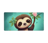 Large Gaming Mouse Pad 16x35.5in, Non-Slip Extended XXL Mouse Mat Long Desk Pad with Stitched Edges for Keyboard Home Office Gaming Work Cute Sloth Big Desk Pad