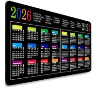 Large Gaming Mouse Pad 2026-2027 2 Year Calendar with Holidays Modern Black Business Mousepad for Desktop Work, Game, Office(31.5 x 11.8 Inch)