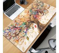 Large Gaming Mouse Pad 23.6x15.7x0.08 inch - XXL Extended Mouse Mat Abstract Tree of Life, Smooth Surface Mousepad with Non-Slip Rubber Base & Durable Stitched Edges for Home Office Desk Decor