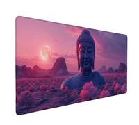 Large Gaming Mouse Pad 28x12x0.12inch, Pink Mouse Mat Zen Desk Mat with Anti-Slip Rubber Base and Stitched Edges Mousepad Waterproof Desk Accessories for Keyboard Home Office Gaming, Gifts -ly25055O