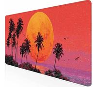 Large Gaming Mouse Pad 32 x 12 x 0.12 inch Color Full Moon Mouse Mat, Gaming Keyboard Mousepad, Office Accessories with Non-Slip Rubber Base and Stitched Edges for PC, Office, Gifts for Men -z1c0967