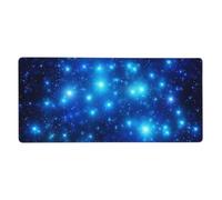 Large Gaming Mouse Pad 35.4 X 15.7 Inch, Blue Shining Stars Desk Mat XXL, Stitched Edge Anti-Slip Mouse Mat Extended Keyboard Pad Waterproof Computer Mousepad for Work Office Home