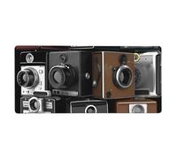 Large Gaming Mouse Pad 35.4 X 15.7 Inch, Retro Cool Camera Collection Desk Mat XXL, Stitched Edge Anti-Slip Mouse Mat Extended Keyboard Pad Waterproof Computer Mousepad for Work Office Home